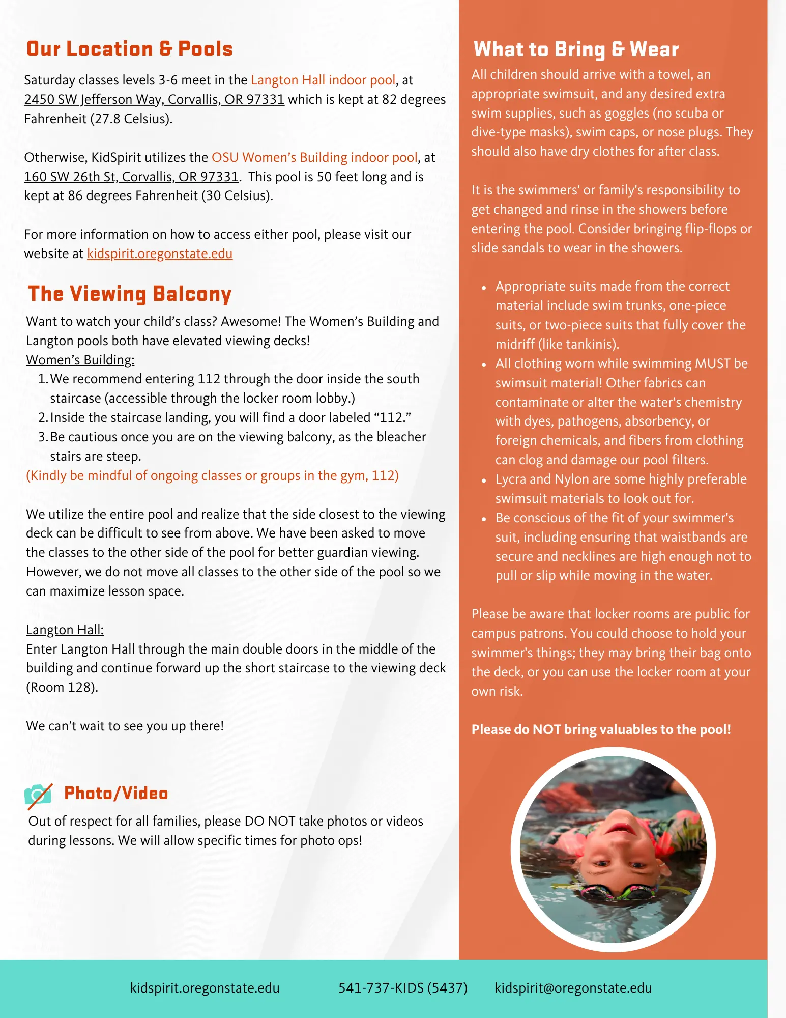 Aquatics Info Handout