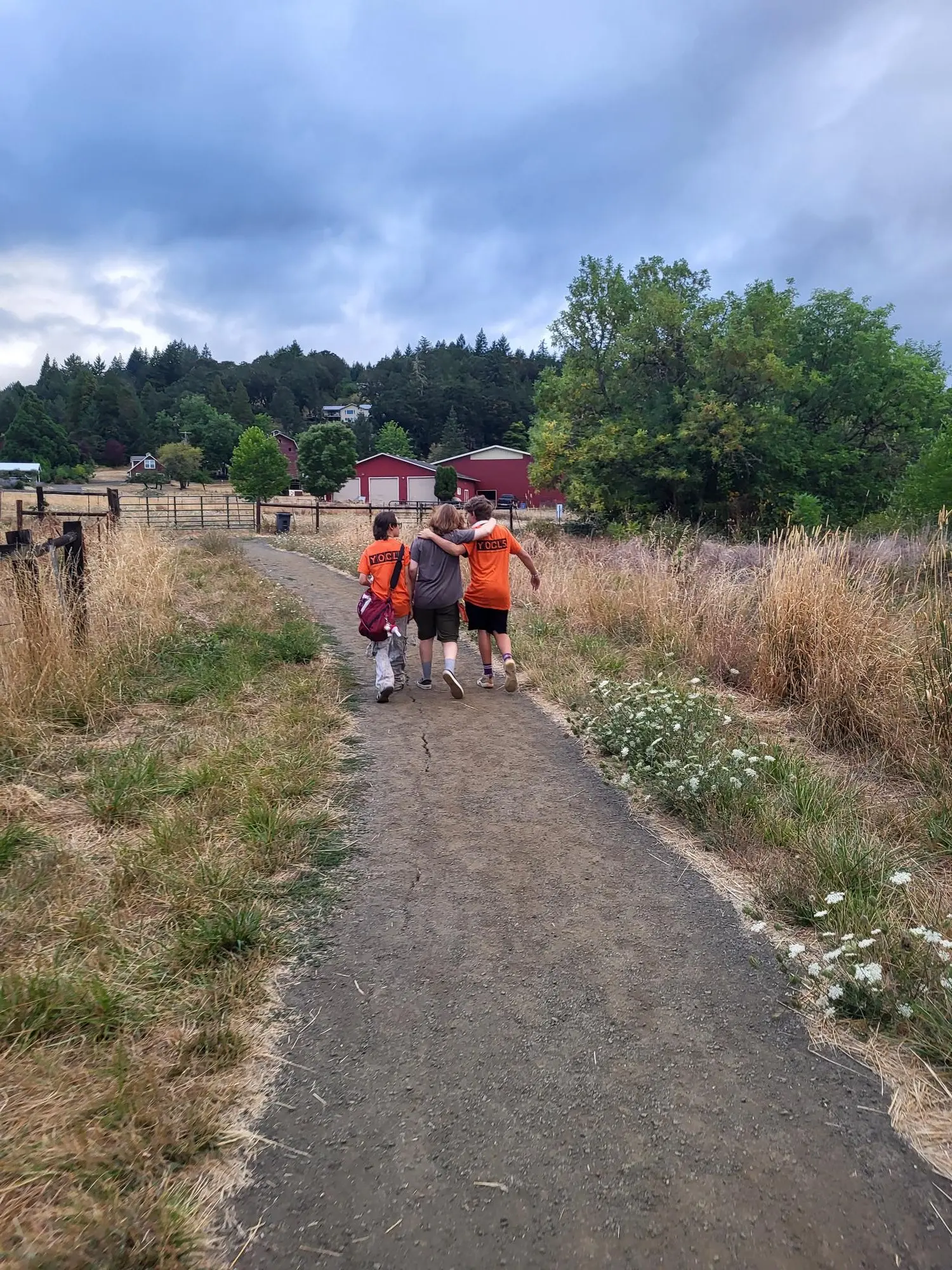 YOCLS campers walking at Bald Hill